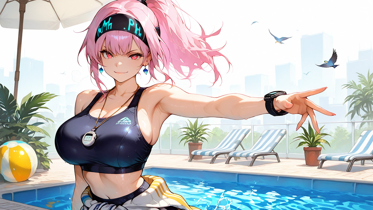 Poolside Girls Kiss: Passion Fruits Hotel Dating Sim