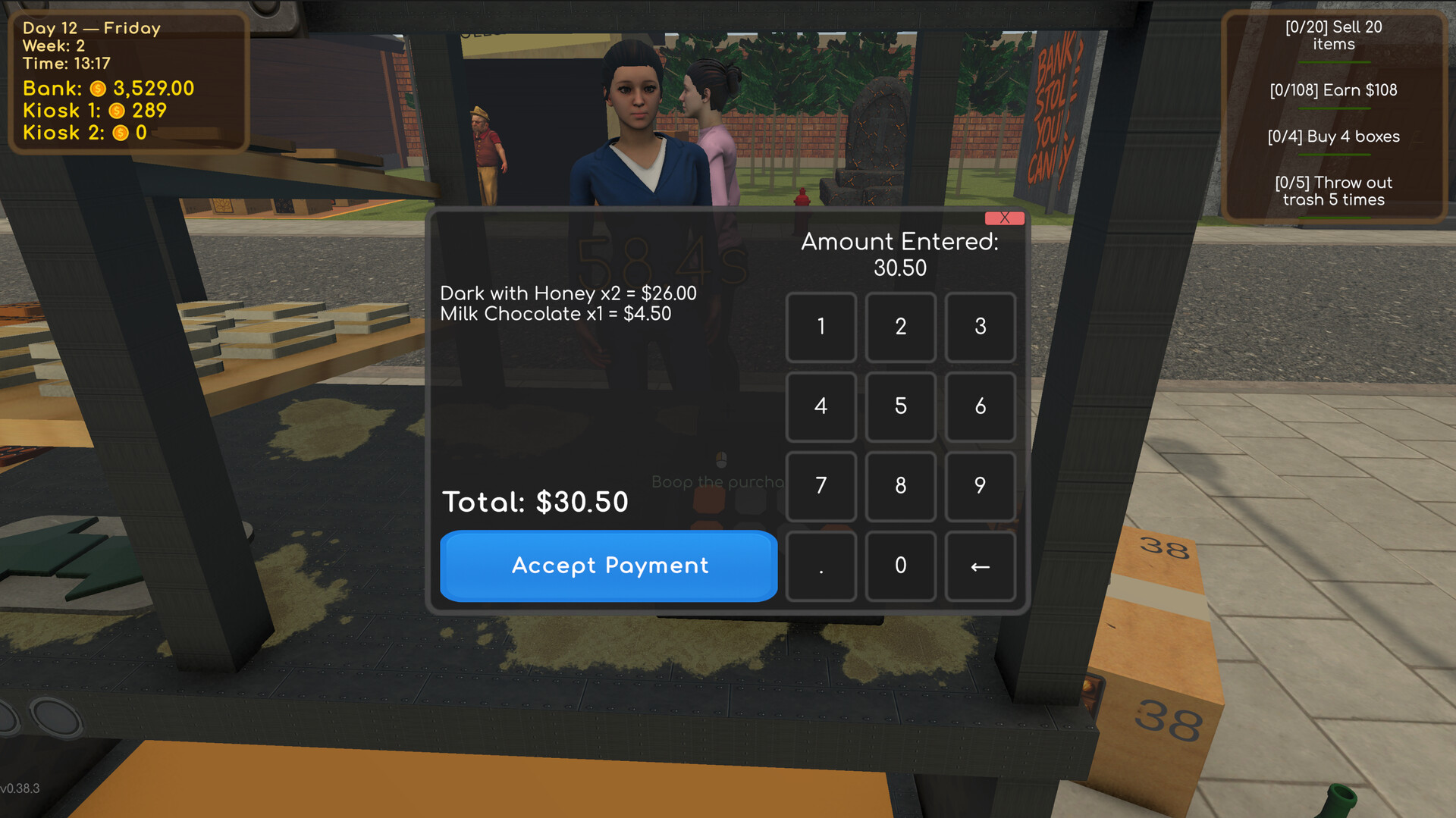Choco Kiosk Simulator