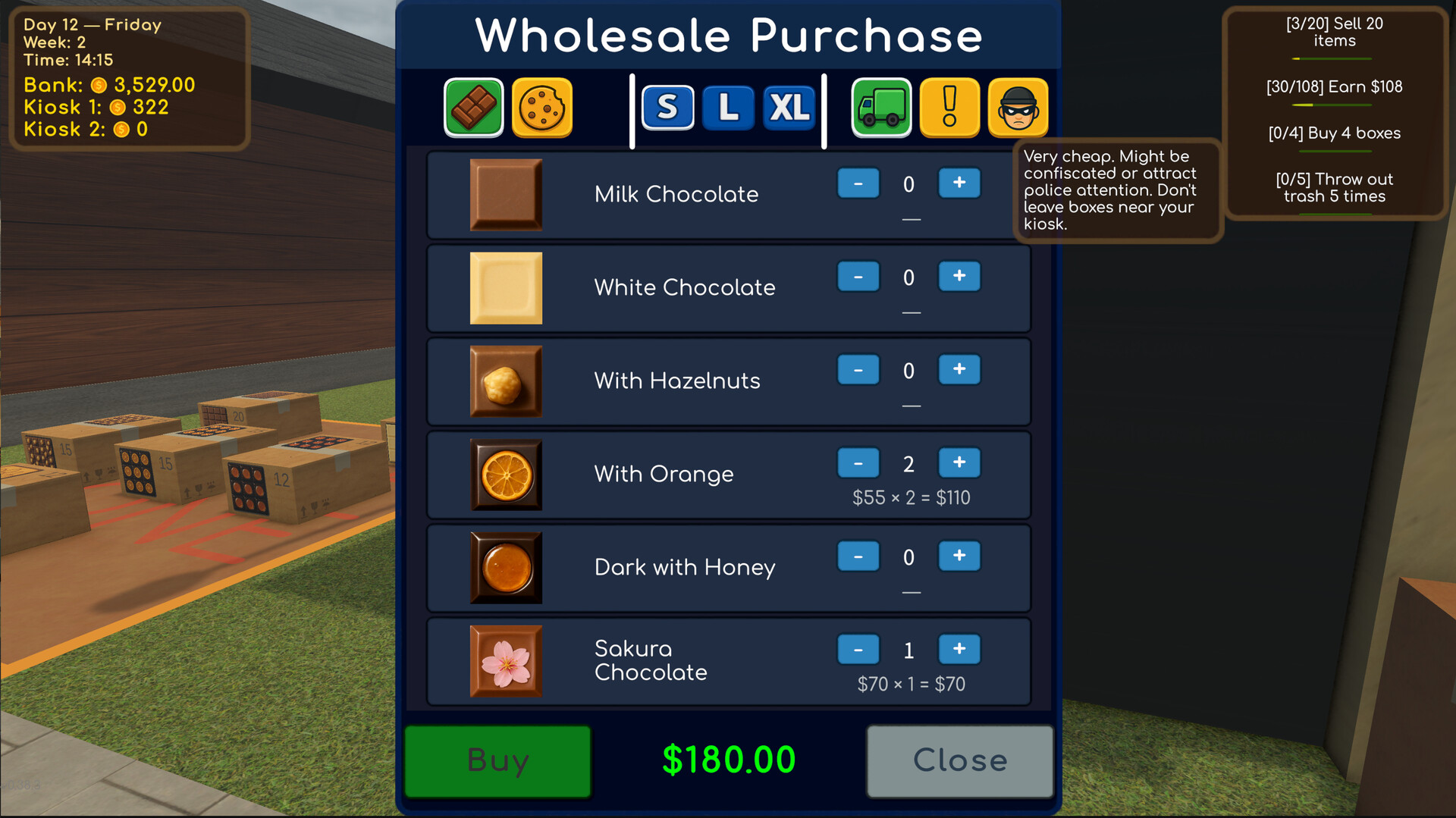 Choco Kiosk Simulator