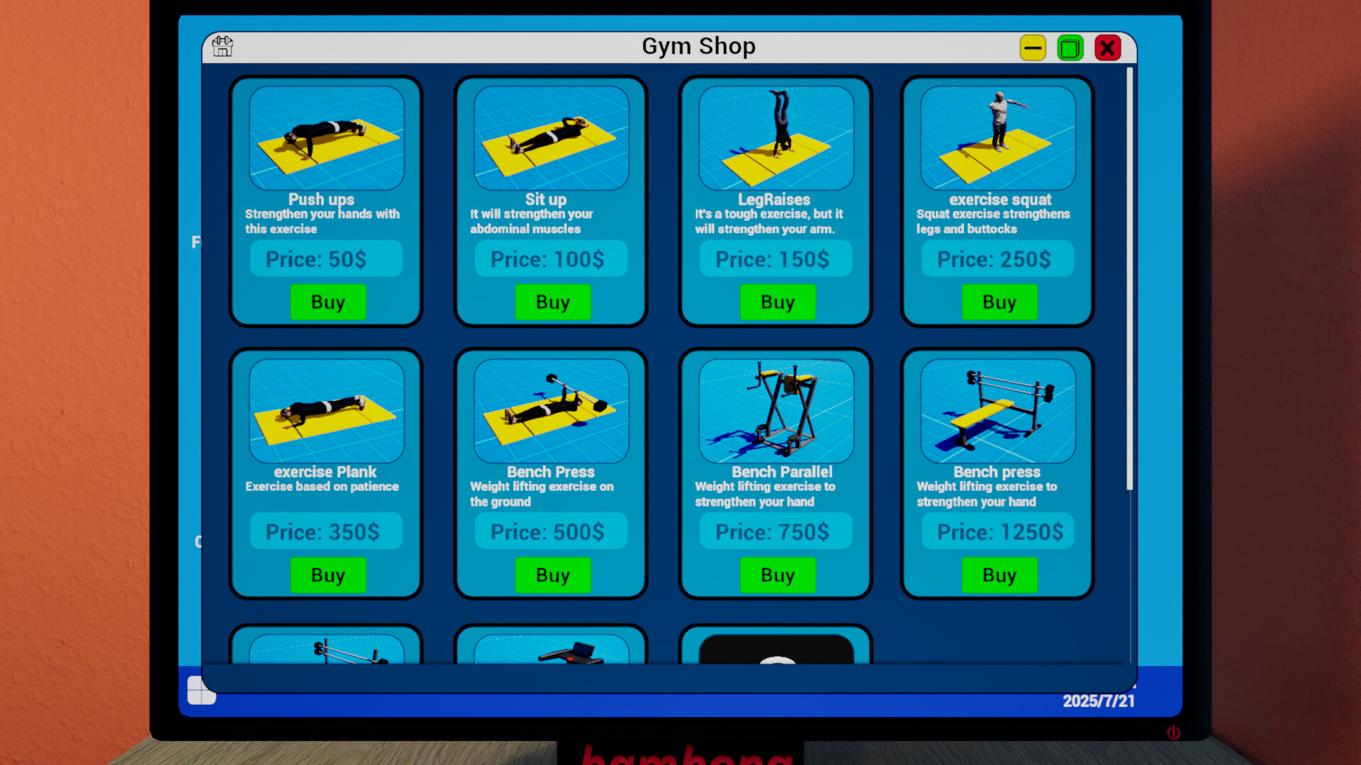 Gym Simulator