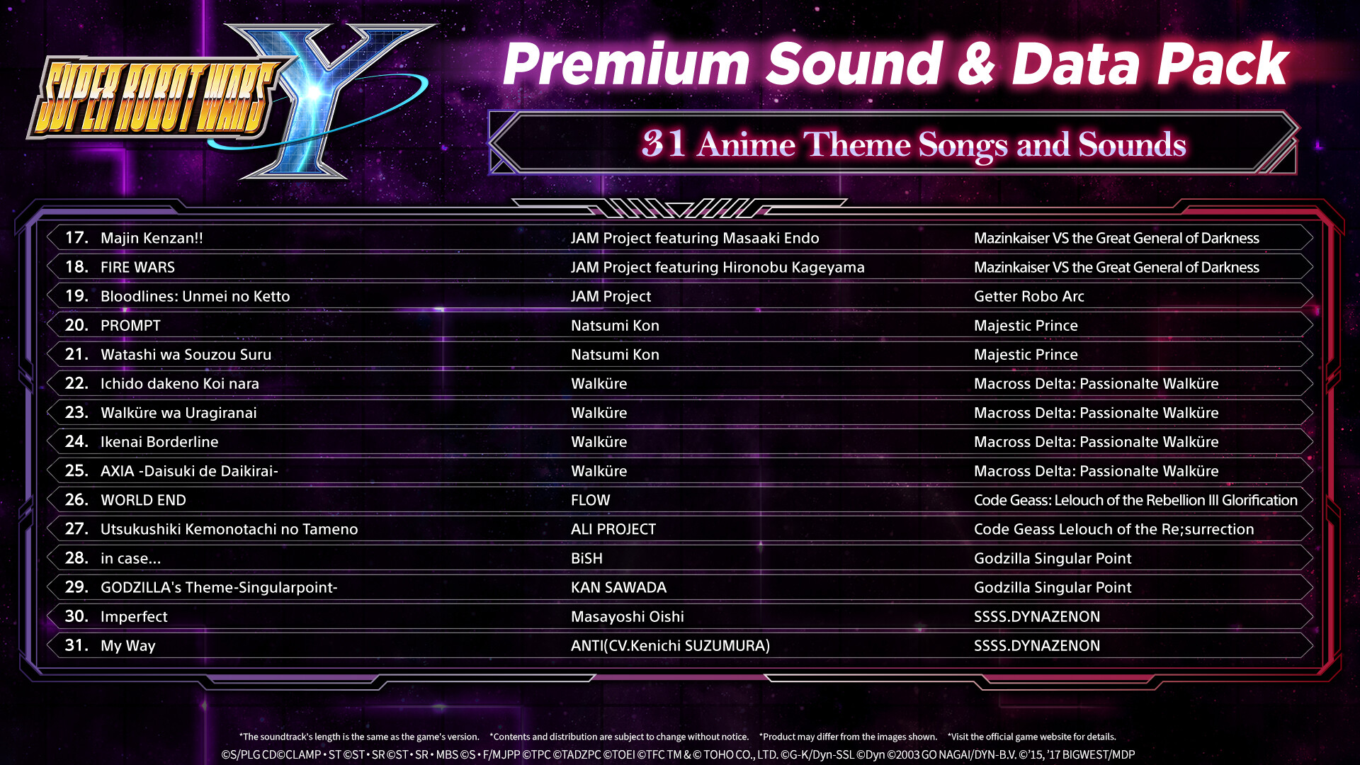 Super Robot Wars Y: Premium Sound &amp; Data Pack