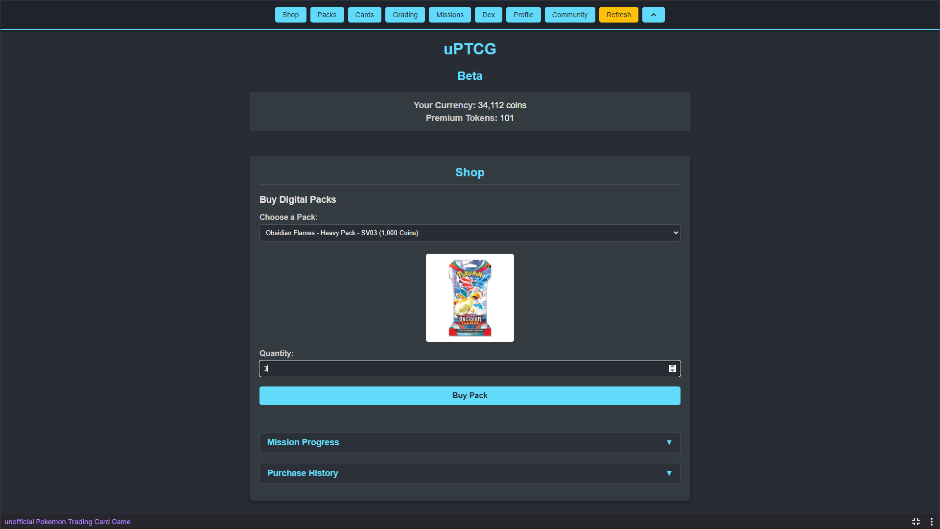 Unofficial Pokemon Trading Card Game