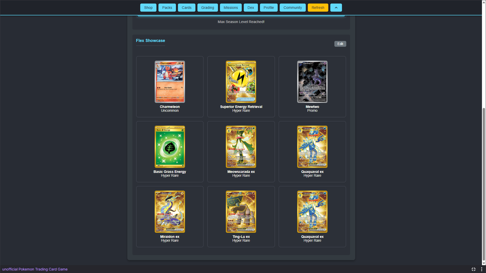 Unofficial Pokemon Trading Card Game