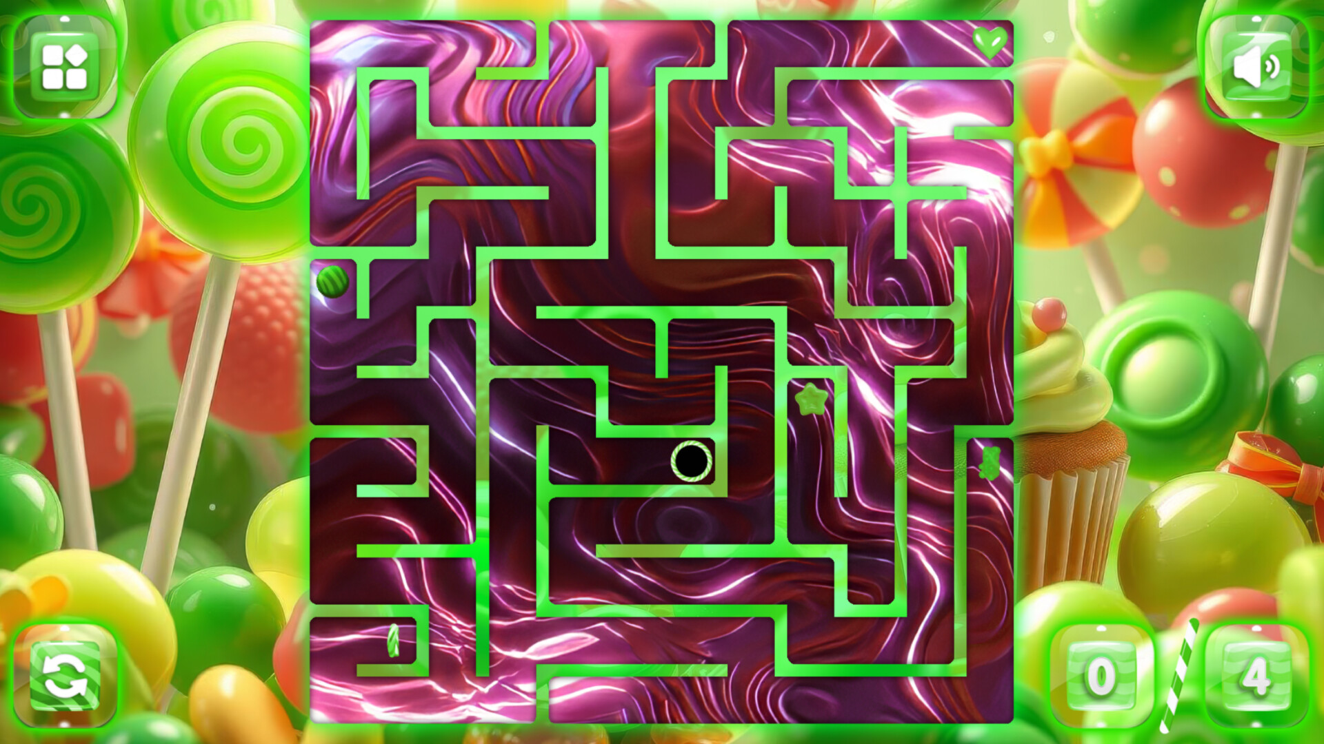 Sweetie Candy Maze: Green Apple