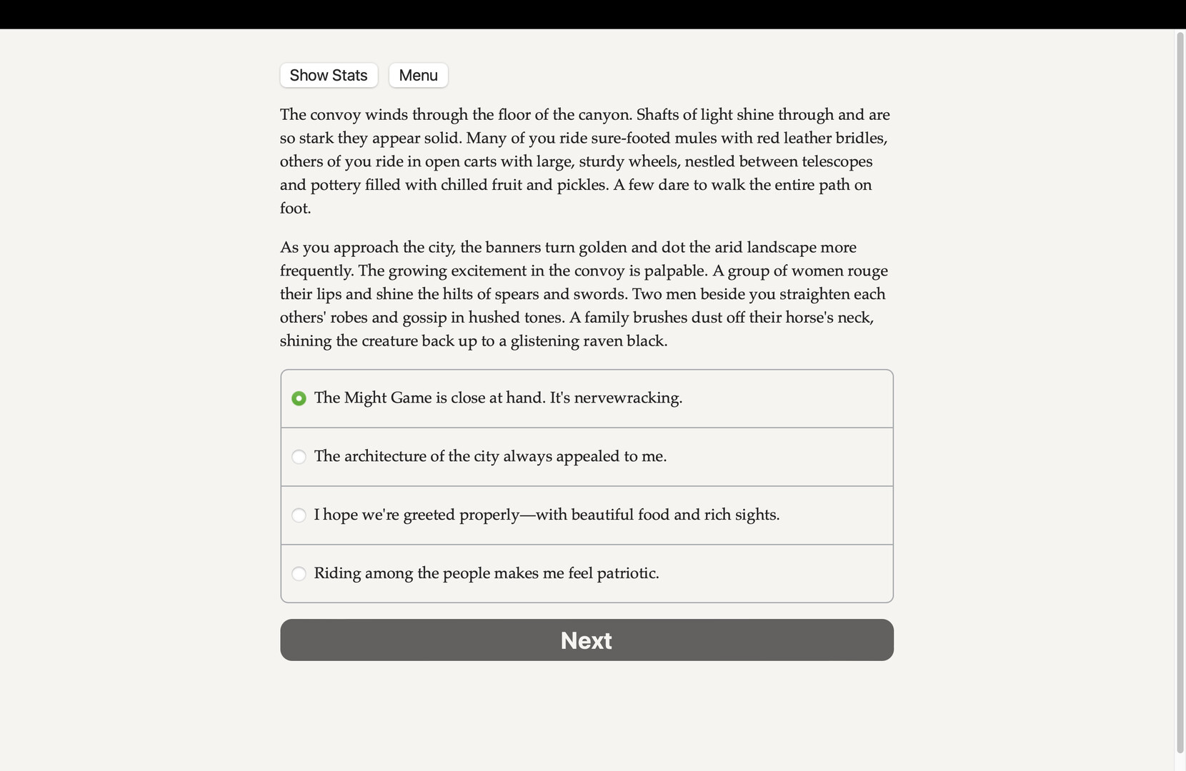 Games of the Monarch’s Eye