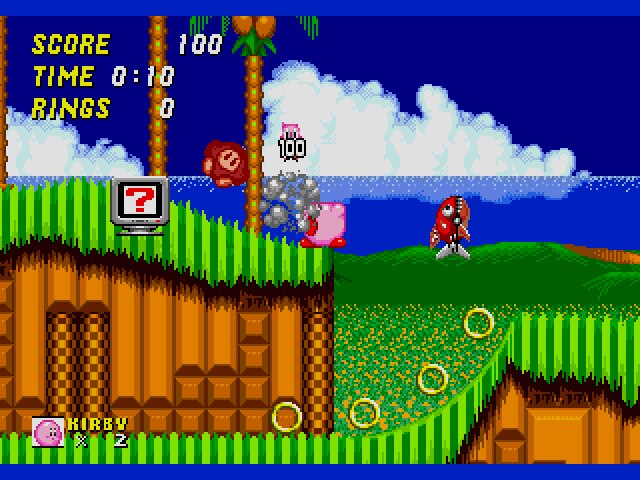 Kirby in Sonic the Hedgehog 2