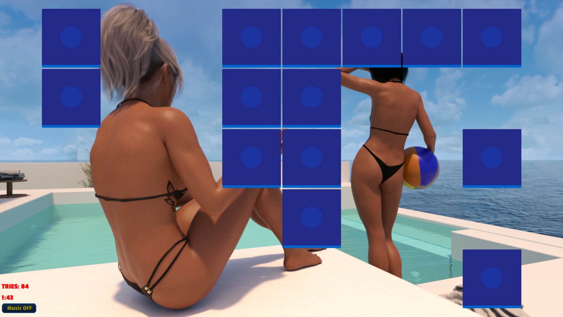 Sexy Memory Puzzle: Pool Girls