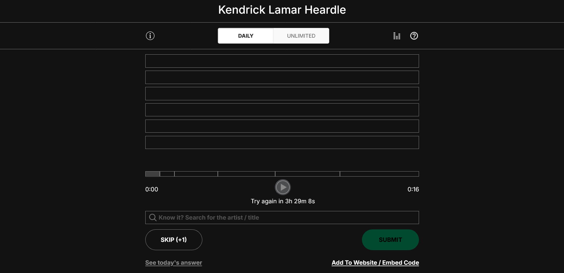 Kendrick Lamar Heardle