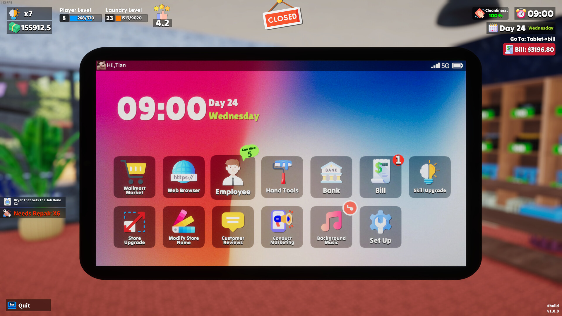 Laundry &amp; Supermarket Simulator