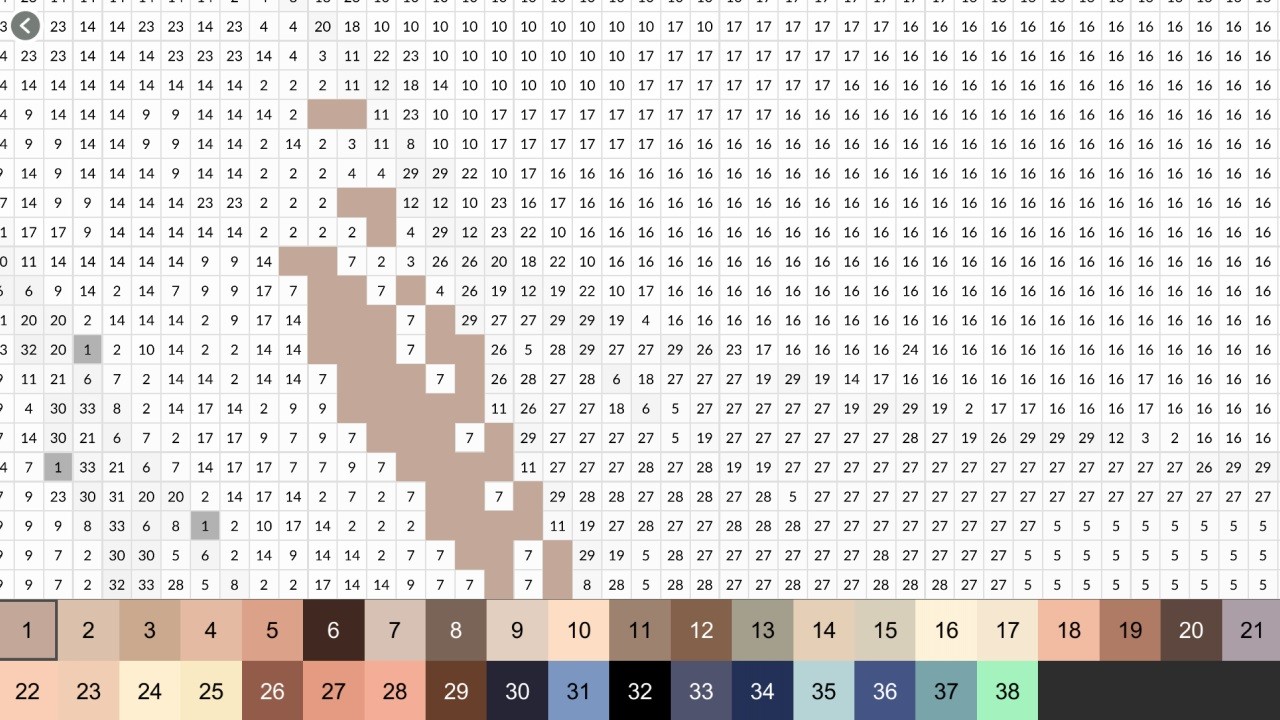 Anime Manga Style Girl: Color By Number Pixel Art Coloring