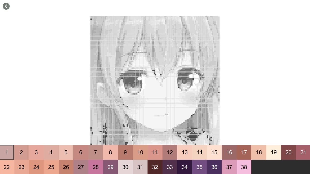 Anime Manga Style Girl: Color By Number Pixel Art Coloring