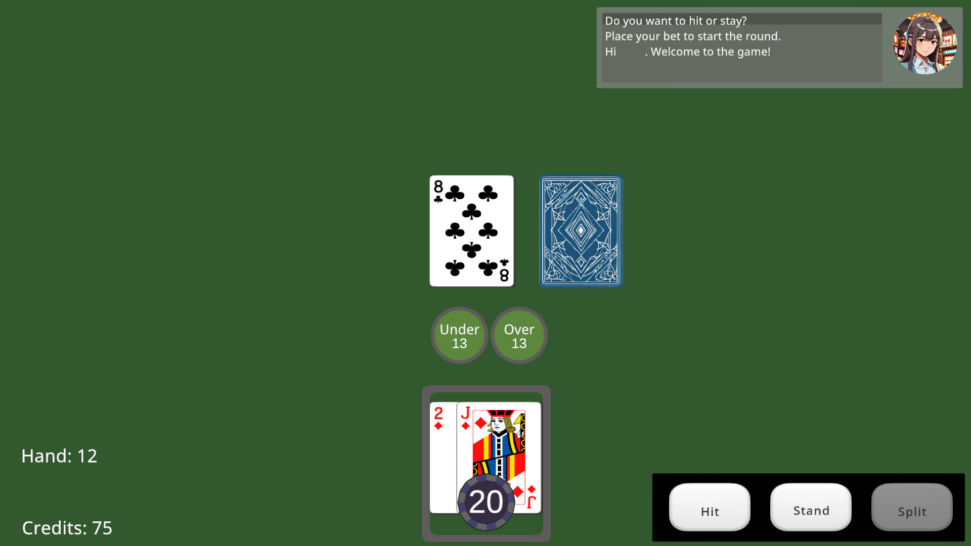 Hit and Stand Blackjack