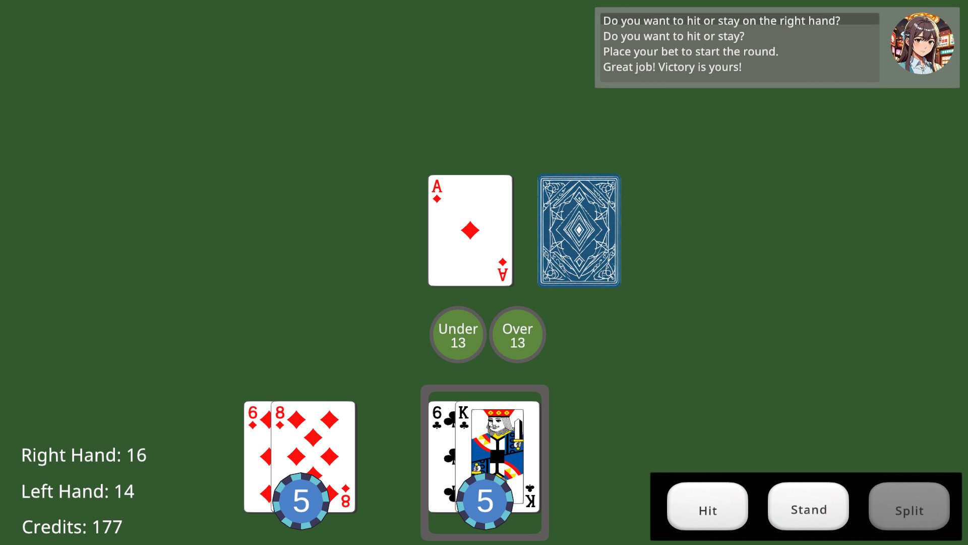 Hit and Stand Blackjack
