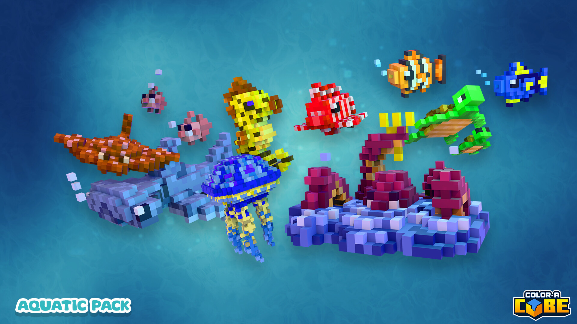 Color-A-Cube: Aquatic Pack #1