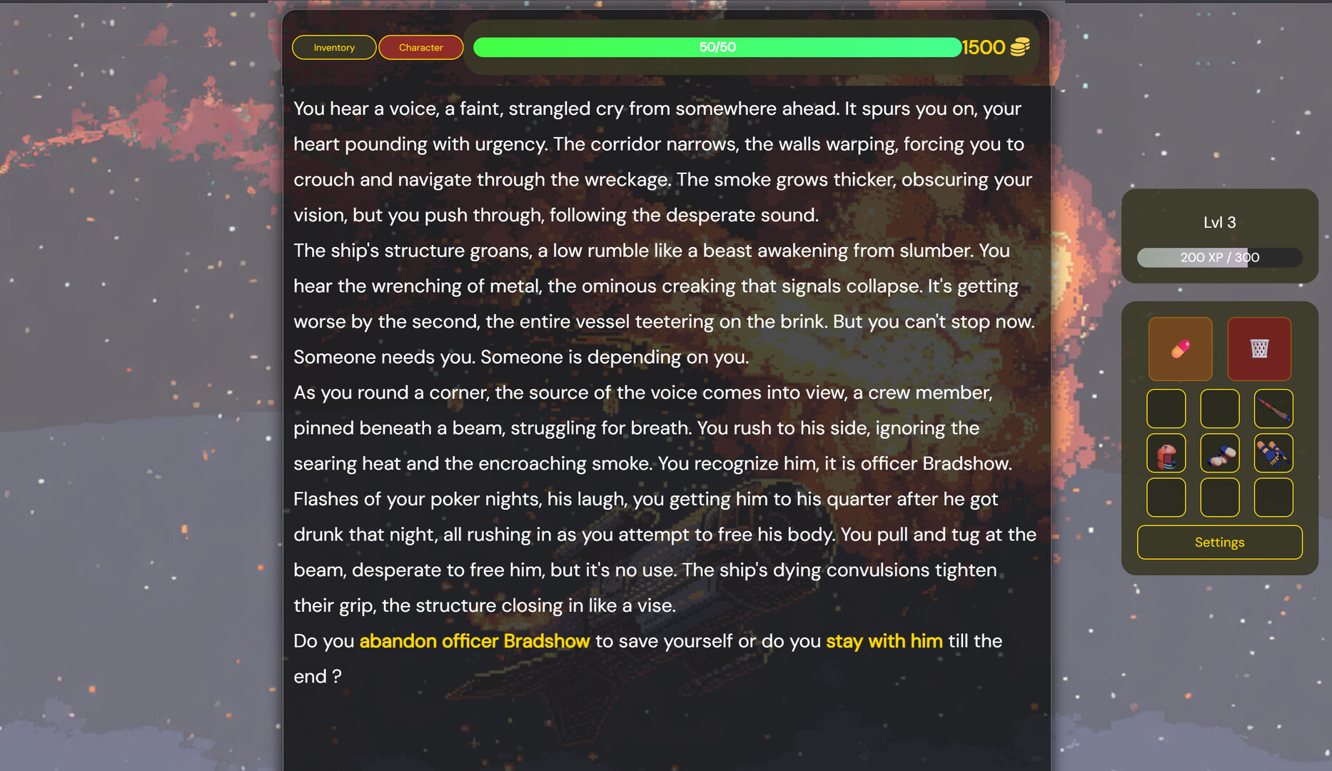 A Spaceship Accident