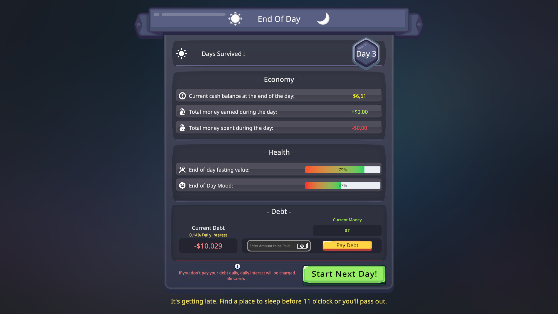 Homeless Experience Simulator