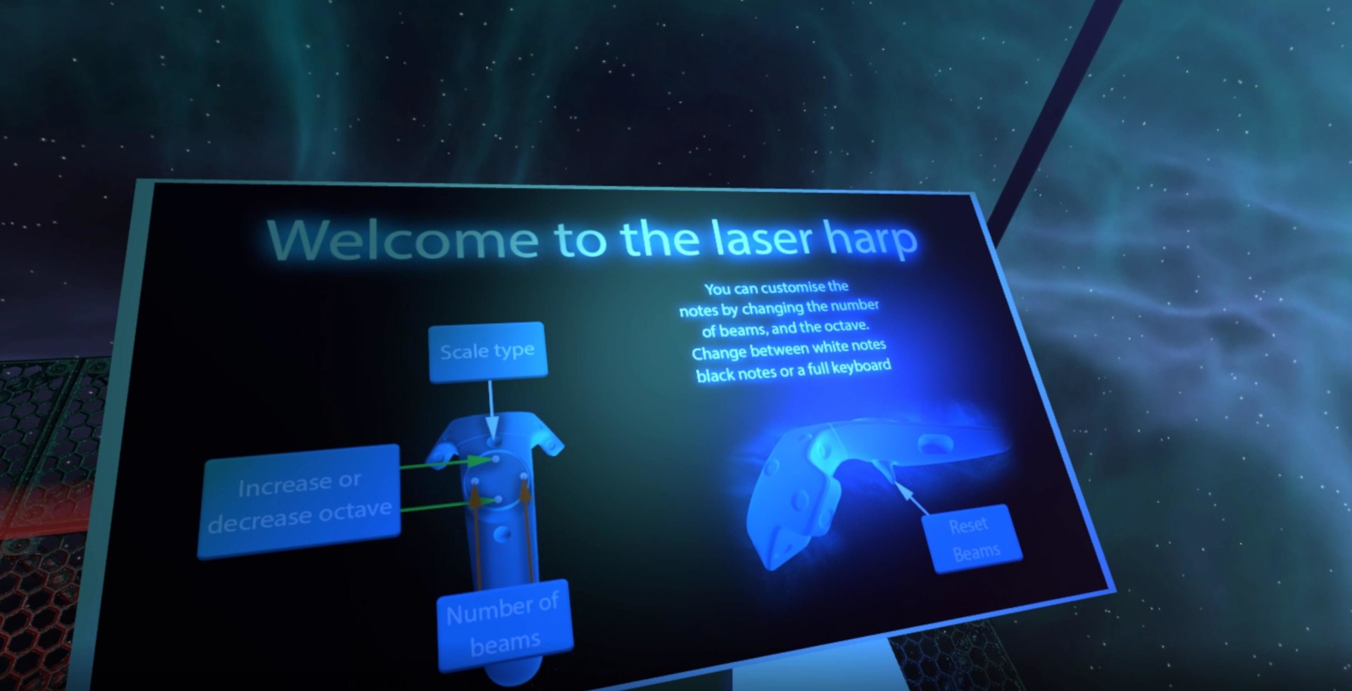 VR Laser Harp