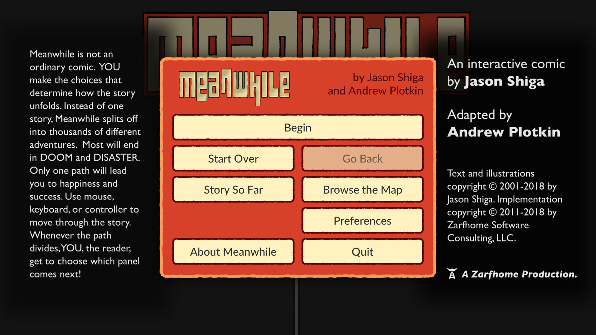 Meanwhile: An Interactive Comic Book