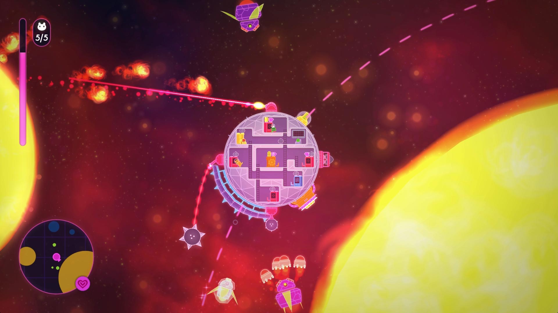 Lovers in a Dangerous Spacetime