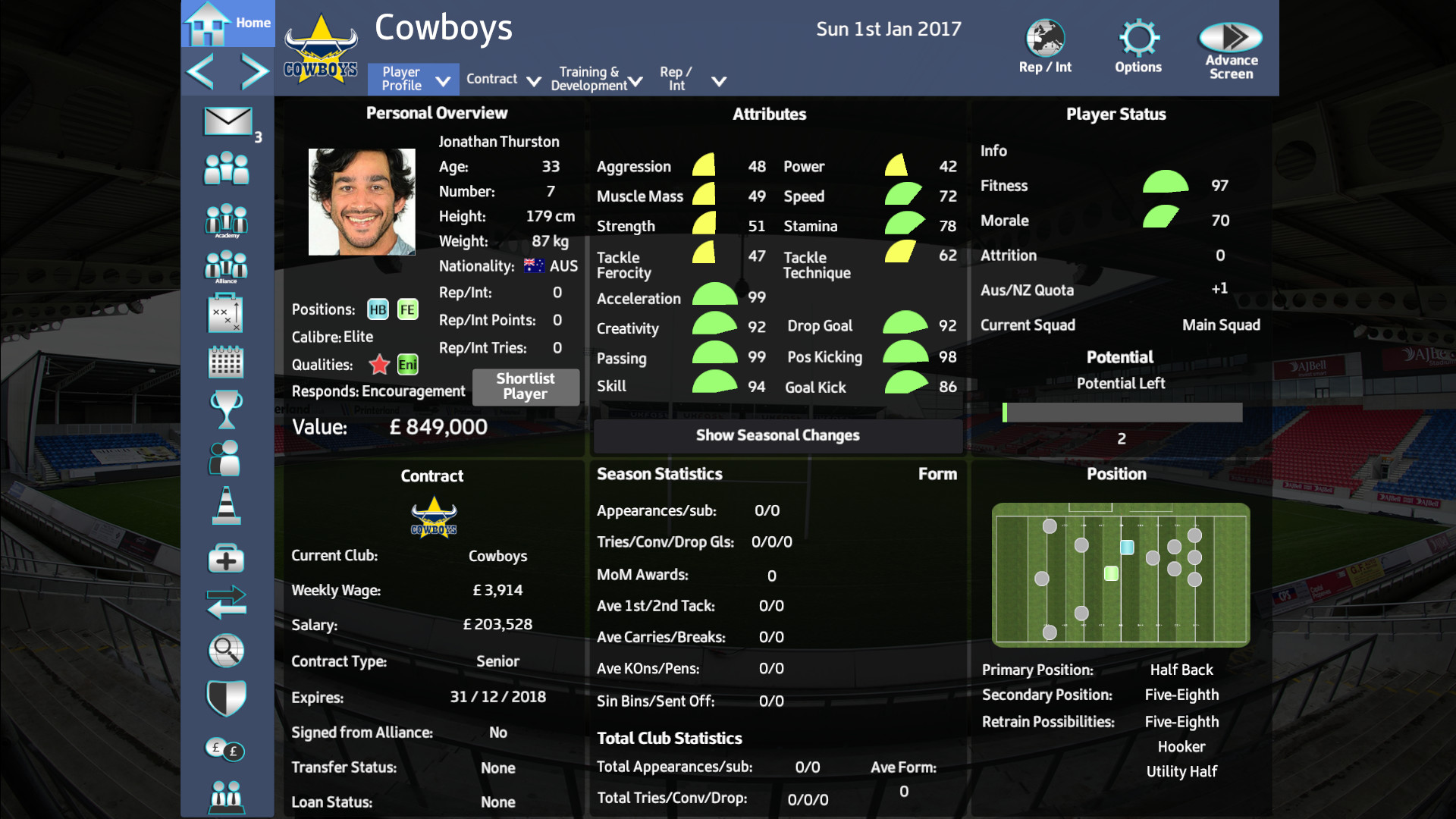Rugby League Team Manager 2018