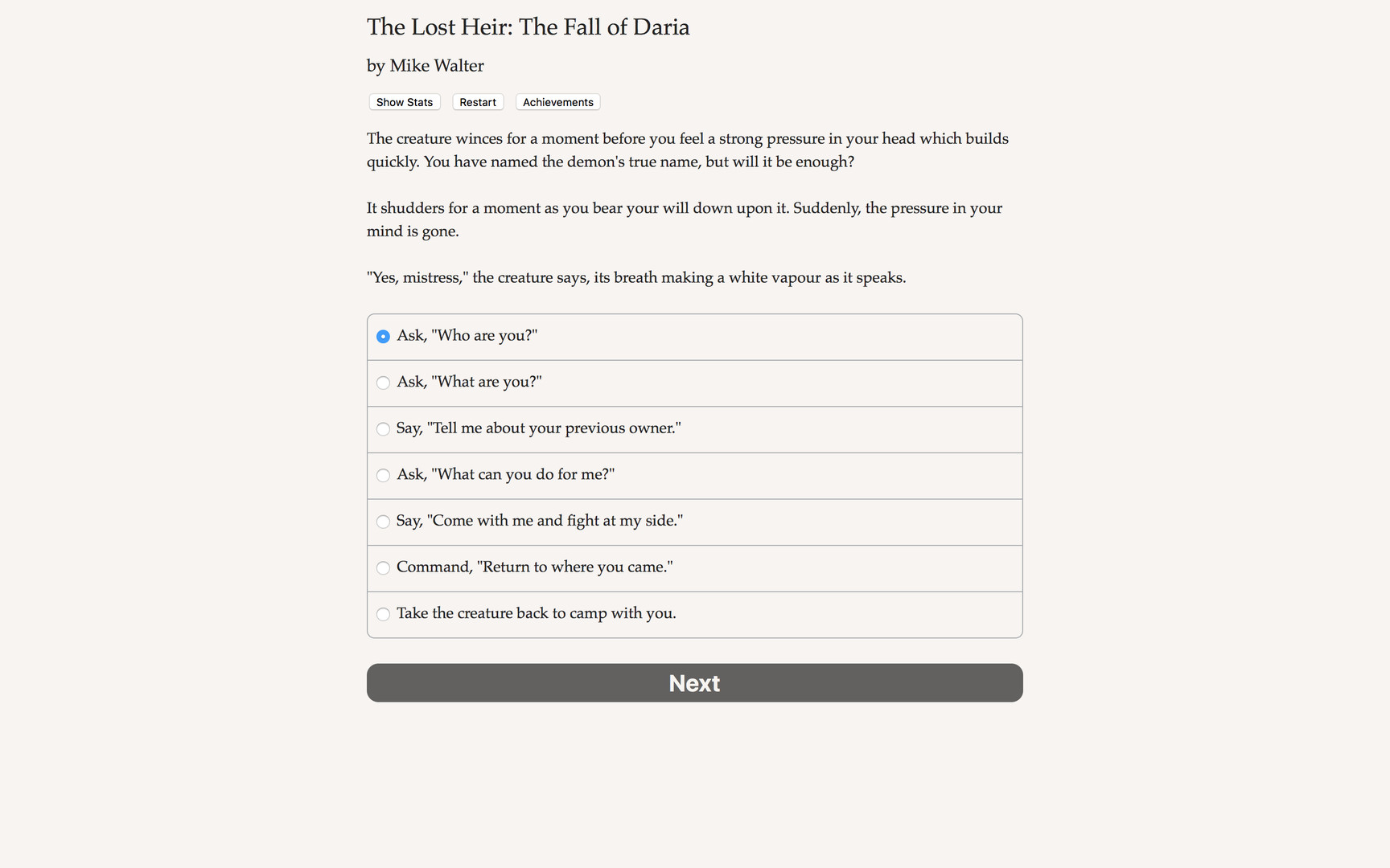 The Lost Heir: The Fall of Daria