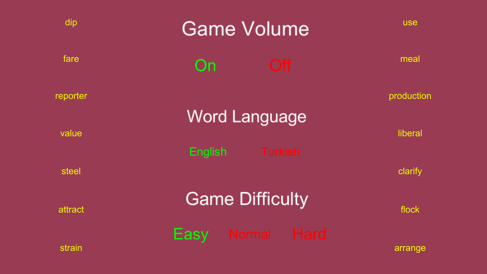 Word Typing Game
