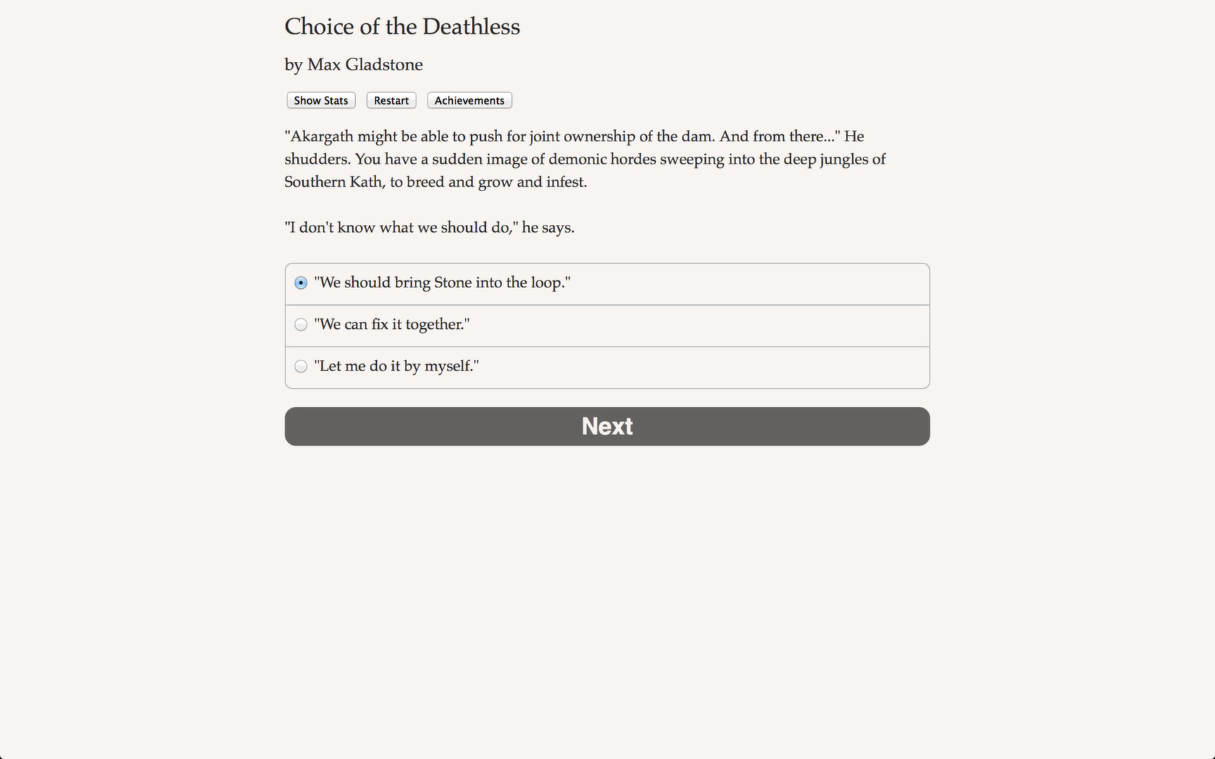 Choice of the Deathless