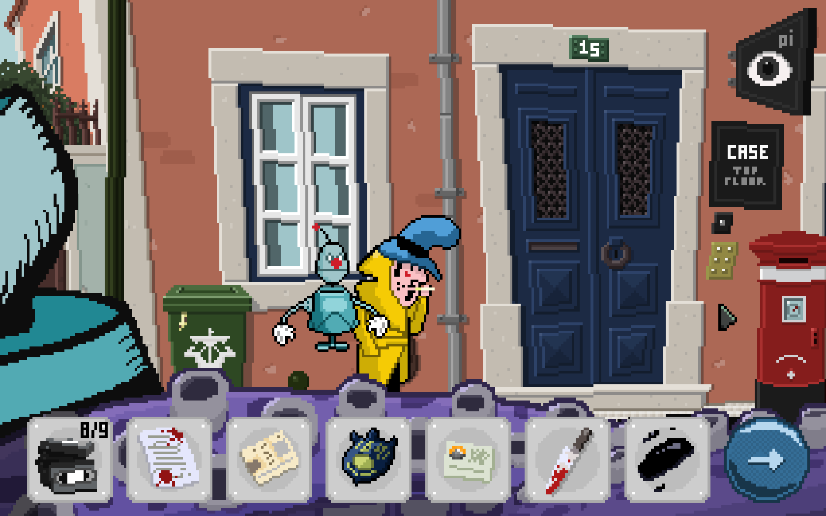 Detective Case and Clown Bot in: Murder in the Hotel Lisbon