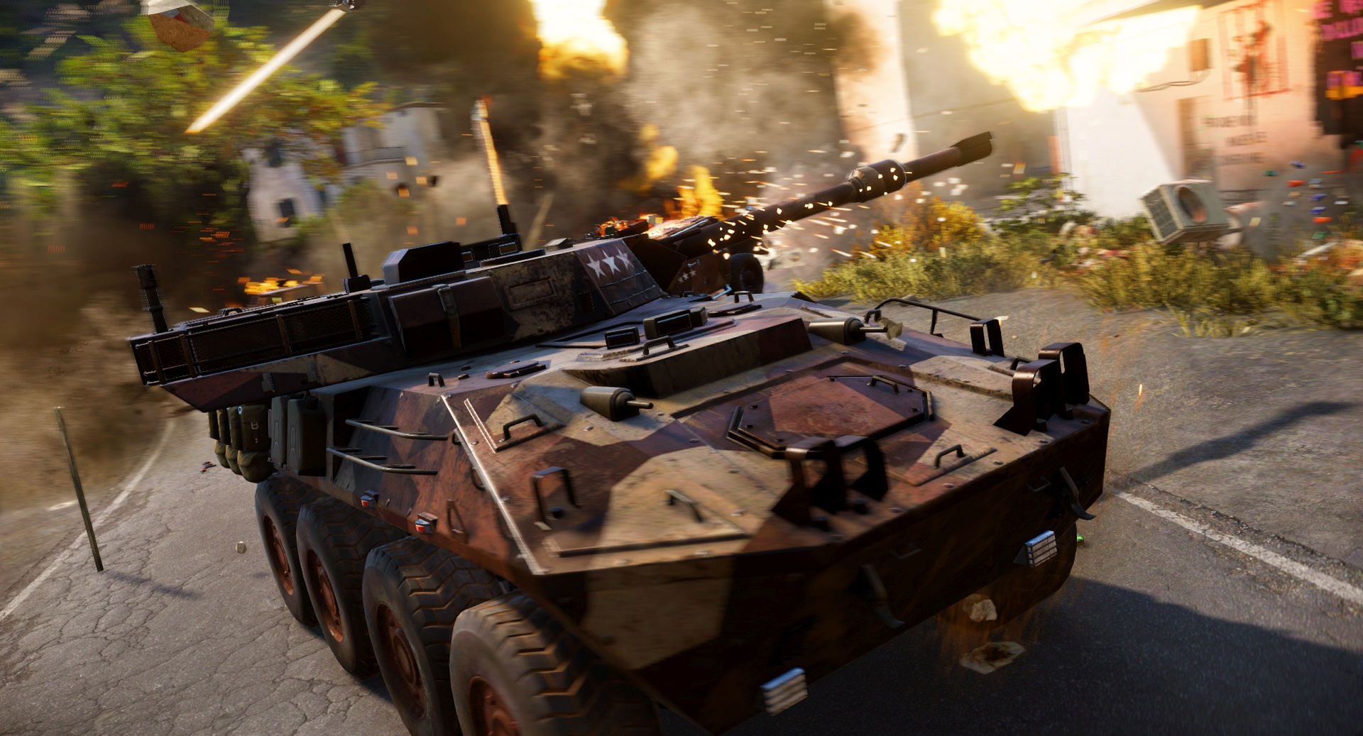 Action and explosions in Just Cause 3 gameplay