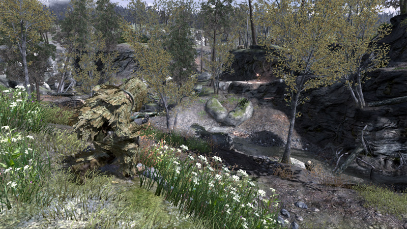 Stealth-focused scene with a camouflaged soldier in Call of Duty 4